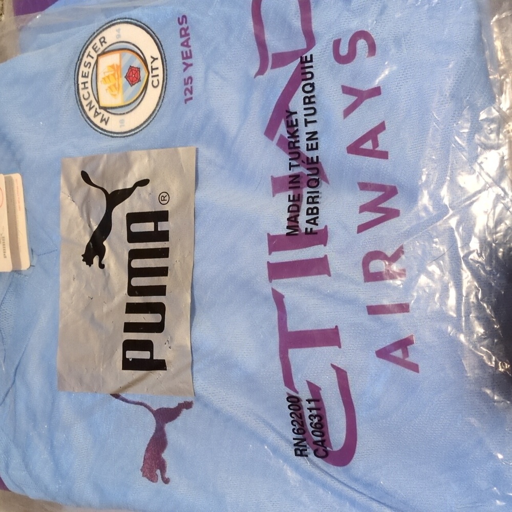 Puma Large Etihad Airways Manchester City Light Blue and Purple